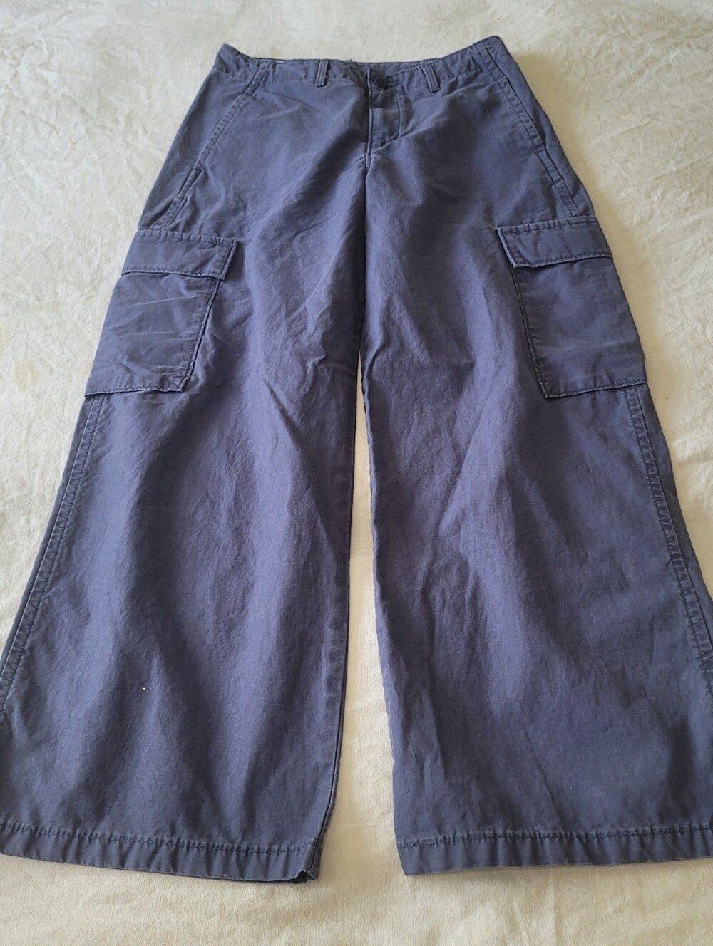 Levis Wideleg Cargo Pants Women's 26 Mid Rise Relaxed Casual Cotton Blue